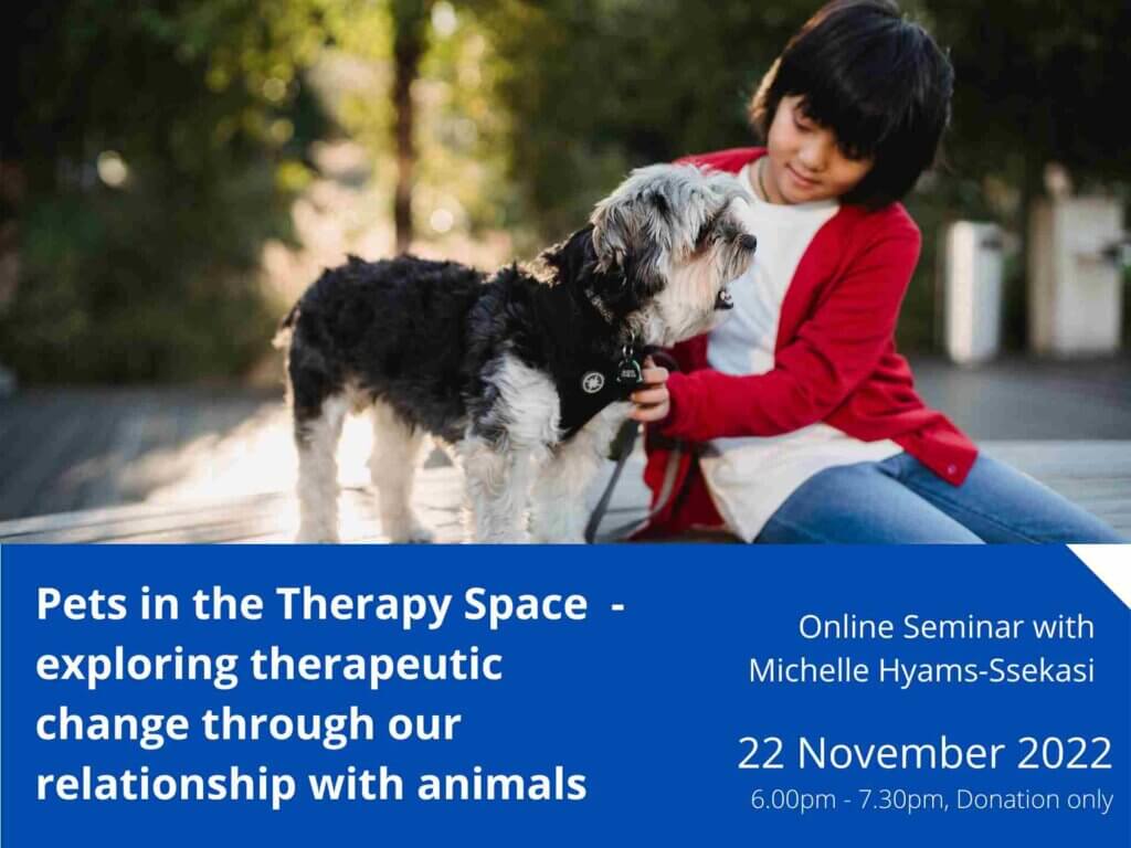 Pets in the Therapy Space image - child with small dog. 